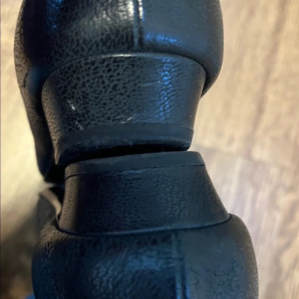 Prada Black Leather Point Toe Flats with Silver Buckle - Picture 8 of 12